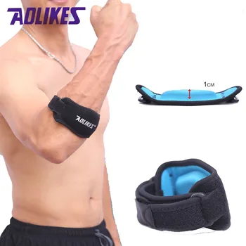  AOLIKES 1 бр Налокотник за фитнес, Тенис и Бадминтон, Coderas Защита на мускулите под Налягане с Регулируема Мъжки Дамски Спортни Сигурност