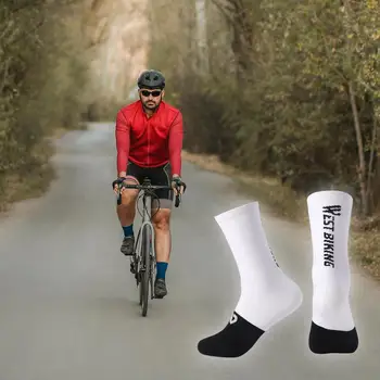  Чорапи за планинско колоездене, износоустойчиви против хлъзгане, колоездене, чорапи Унисекс, дишащи спортни принадлежности за пътят на планински велосипеди за мъже и жени