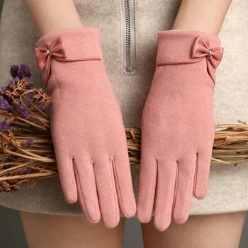  Нови модни зимни ръкавици с топъл сензорен екран за конна езда, ветроупорен вътрешна плюшени кадифени ръкавици с топла закопчалка, женски улични ръкавици