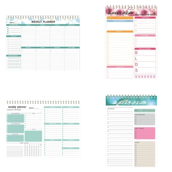  Седмичен списък със задачи за седмицата с превъртането листове, тетрадка за седмичен календар, директна доставка