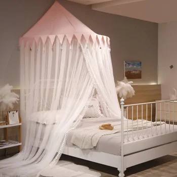  Принцеса на Вятъра с полукръгла таван mosquito net Главата на Декоративна Завеса Купола на Бебешко легло Легло