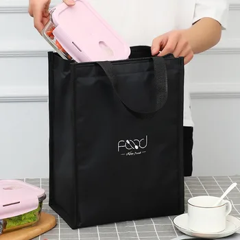  Нова случайна чанта за обяд Здрава чанта за носене, голям капацитет термоизолированный обяд-бокс с цип Чанта-хладилник Работна чанта за обяд