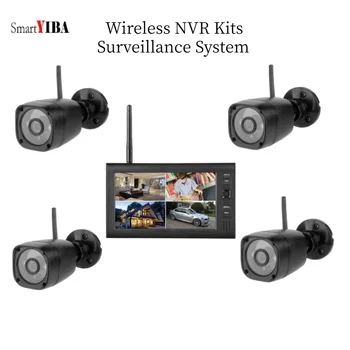  SmartYIBA Безжична система за видео наблюдение Система за видеонаблюдение Видеоняня 4-Канален комплект за видеонаблюдение НРВ