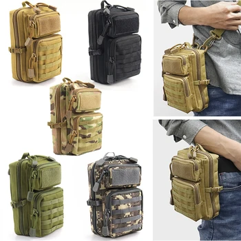  Многофункционална чанта тактическа Military Molle Waist Hip EDC Bag Чантата-портмонето с притежателя на телефона, чанти за къмпинг, разходки, лов, поясная чанта