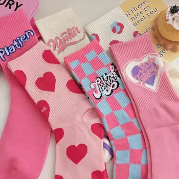  2023 Корейската мода, чорапи sweet woman, сладки чорапи love square, забавни чорапи за улична и хип-хоп, скейтборд, щастливи чорапи