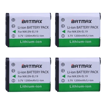  Batmax 4шт EN-EL19 EN EL19 ENEL19 Батерия за Nikon Coolpix S3100 S3200 S3300 S4100 S4200 S4300 S4400 S5200 S6400 S6500