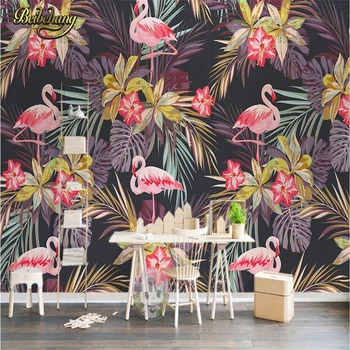  beibehang Фламинго, Тропически Растения фотообои 3D тапети Кафе тапети, стенни картини за хола papel wall