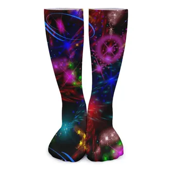  Цветни чорапи с неонови боя, къдрите, звезди, спирали, смешни чорапи, пролетни антибактериални дамски чорапи, Меки чорапи за скейтборд по поръчка