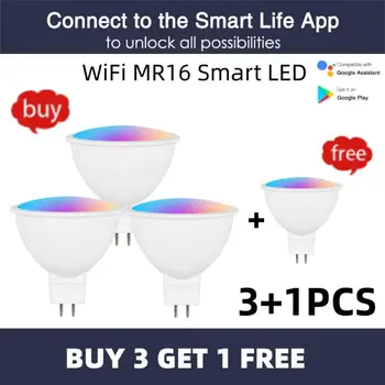  WiFi MR16 Интелигентна led крушка 12V RGBCW с регулируема яркост на Hristo 5W Точков подсветка с променящ се цвят Smart home