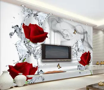  Потребителски тапети за стените, 3D Fashion напреднали стенопис с 3D модел на розова вода, тапети за ТЕЛЕВИЗОР на заден план papel de parede тапети за стени