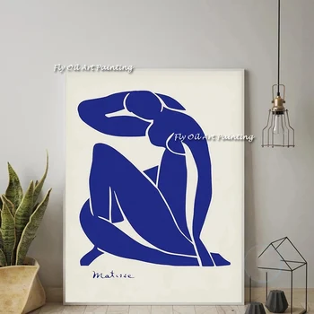  Абстрактно декорация на дома, платно, живопис френски Анри Матис, синята гола жена, ръчно рисувани с маслени бои, за хол