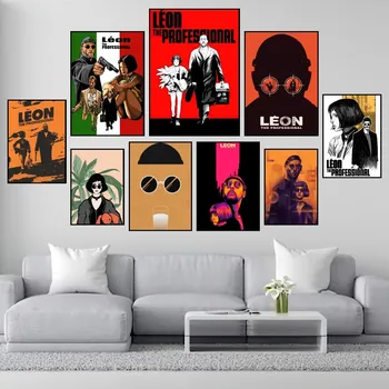  Леон Професионален Ретро-плакат Отпечатва Стенни живопис, декорация на спалня, дневна, офис, къща