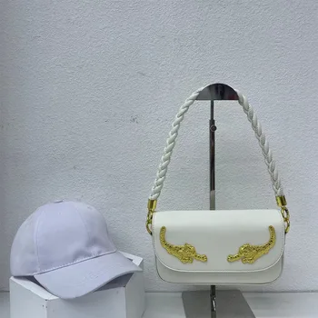 Дамски чанта от еднакво кожа с модерен тъкани пагон, чанта през рамо, жените метална леопардовая модерна чанта-клатч