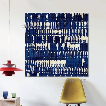  Съвременното абстрактно текстурированное платно, без рамка, синьо-бяло акрилно украса, на 3D картина върху платно, стенни картини за хол