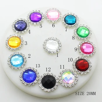  ZMASEY Кристални копчета 20 мм и 10 бр./лот, кристали и копчета за шиене, Многоцветен интериор ръчно изработени, лента, аксесоар за коса