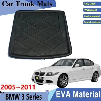  Подложка в багажника на колата за BMW серия 3 E90 Аксесоари E92 Седан Купе 2005 ~ 2011 Тепиха в багажника на Задните лесно очищаемые накладки, Автомобилни аксесоари