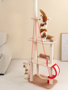  Вертикална рамка за катерене по кошачьему гнездото, вграден рафт за котешки дърво без площад пол