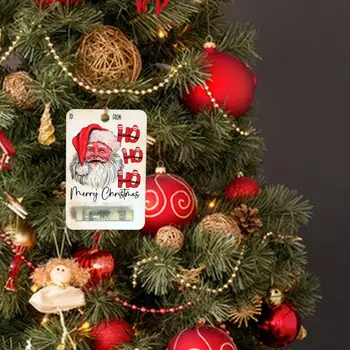  Пари клип на коледна тематика, висулки под формата на дървени карти в рождественском стил, Коледна картичка, честит скоба за пари за по-възрастните, подаръци за приятели и за него.