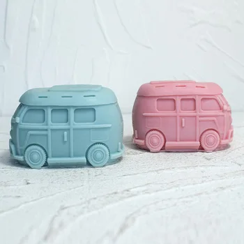  Творчески глинени форми за любителите на автомобили: силиконова форма за ароматерапия автобусни превозни средства със собствените си ръце, бижута, изработени от лепило за нанасяне на смола и гипсова форма