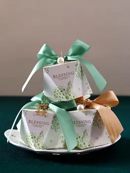  Сватбена подарък кутия на Новата Европейска Опаковка във формата на сърце, Кутии с шоколадови бонбони, Сувенири за Душата на детето, Гости на Рожден Ден, Аксесоари за партита