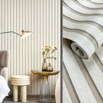  Ретро Оригиналната ролка тапет от PVC с дървесно зърно цвят на дърво, вътрешни декор за стени и всекидневна с 3D стерео система, тапети с дървена модел