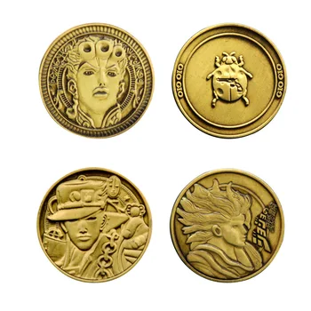  Аниме JOJO ' S BIZARRE ADVENTURE Съберете Монета Stardust Crusaders Cosplay Икона Куджо Джотаро Златна Монета Оригиналност Забавен Необичаен Подарък