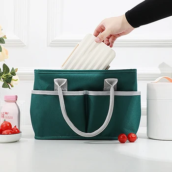 Модерен преносим термоизолированная чанта за обяд Cooler Lady Carry Picinic Food Мъкна Самозалепваща опаковъчна Ланчбокс Чанта за съхранение 2024